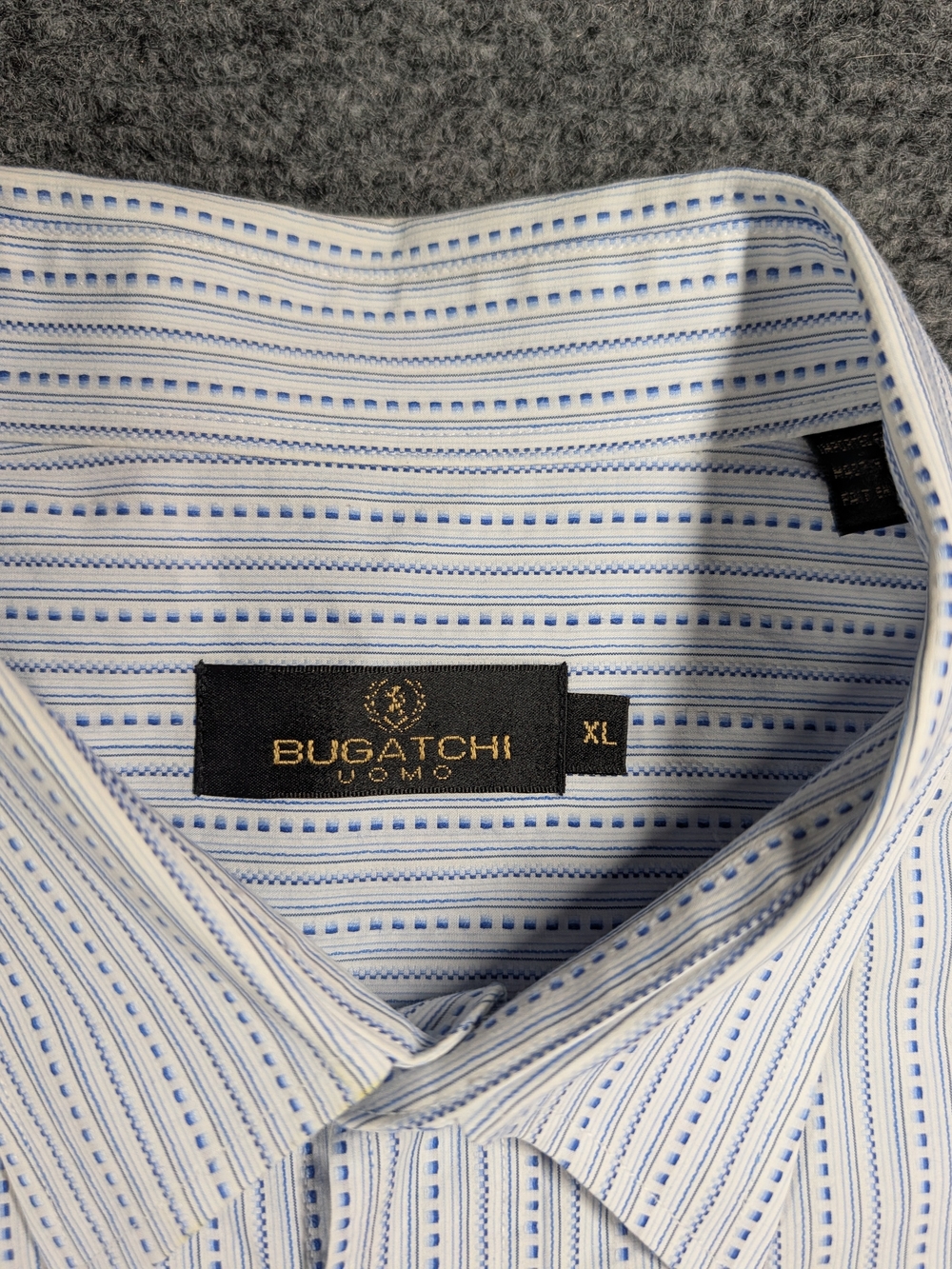 Bugatchi Light Blue Striped Dress Shirt - Picture 6 of 15
